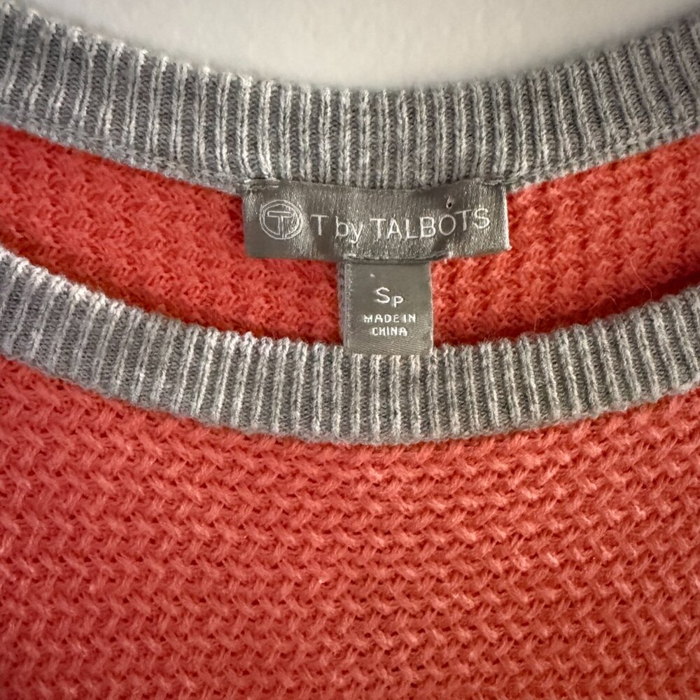 T by Talbots Colorblock Crewneck Textured Sweater - image 3